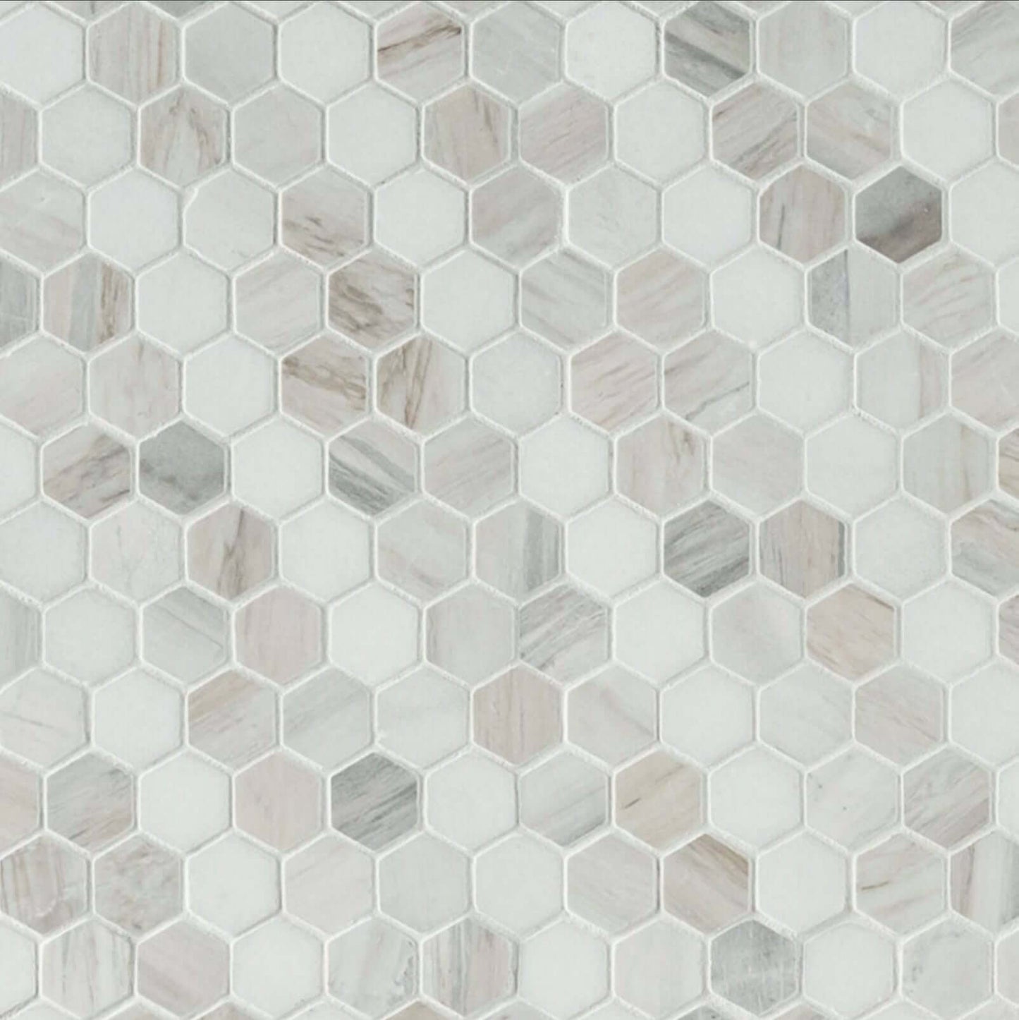 MSI 1” Angora Sazi Polished Hexagon Mosaic