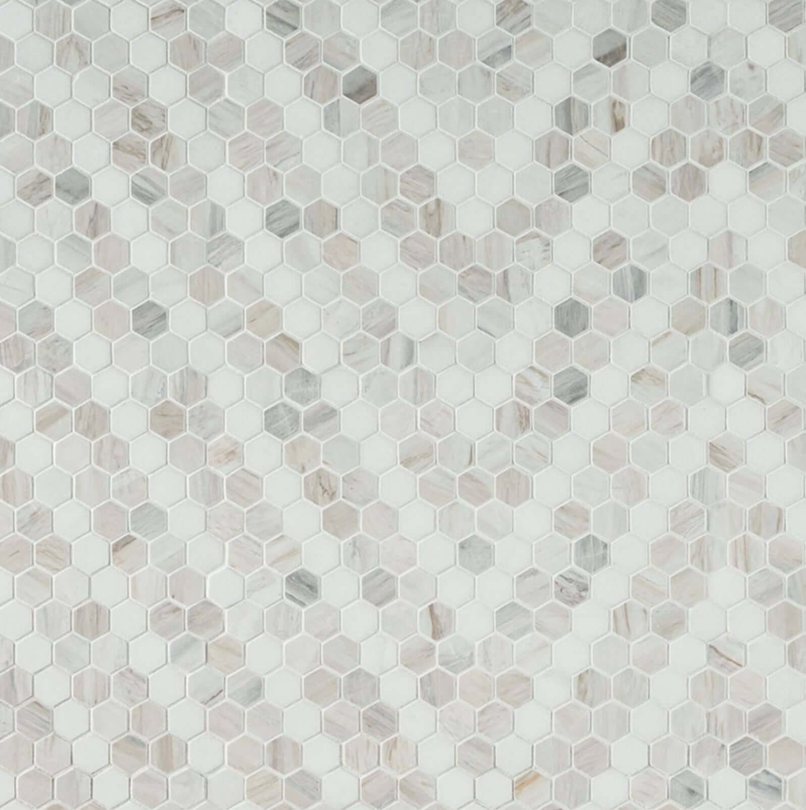 MSI 1” Angora Sazi Polished Hexagon Mosaic