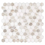 MSI 1” Angora Tibi Polished Hexagon Polished Mosaic
