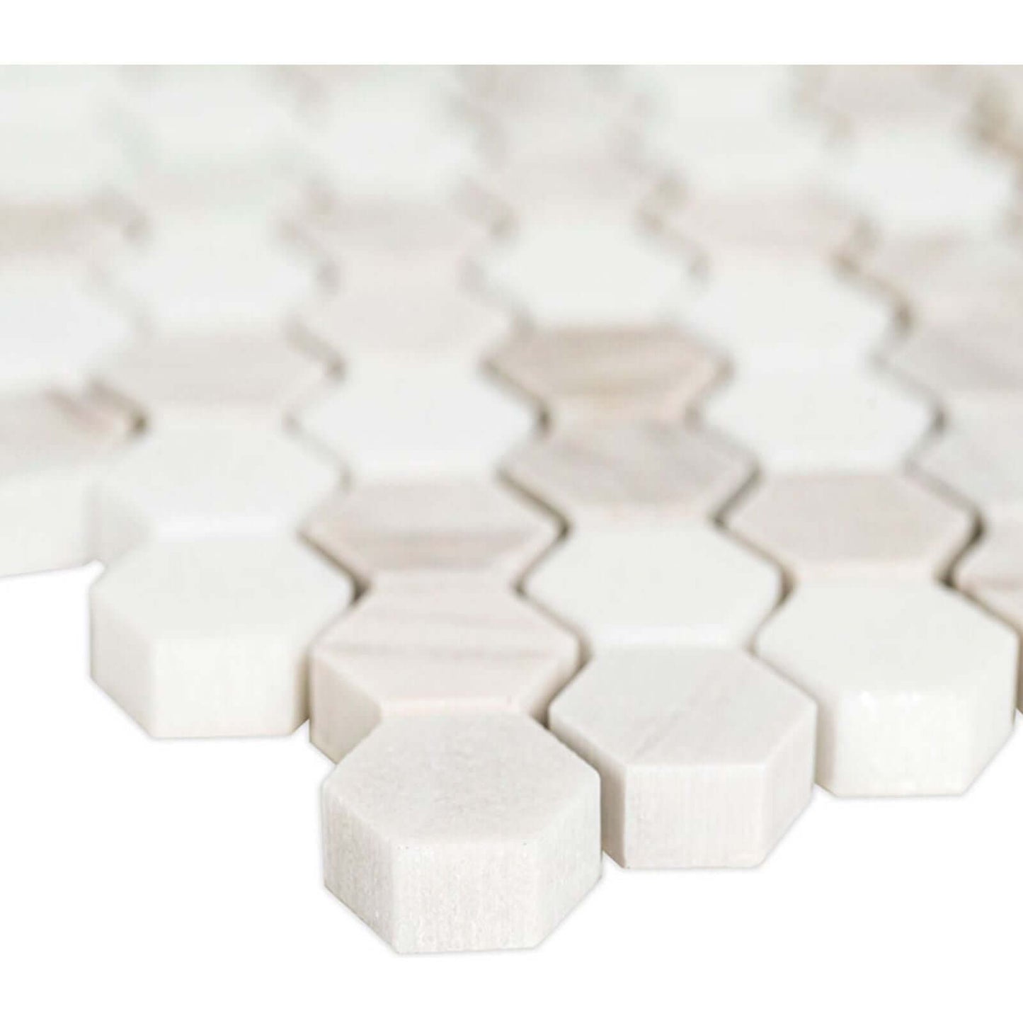 MSI 1” Angora Tibi Polished Hexagon Polished Mosaic