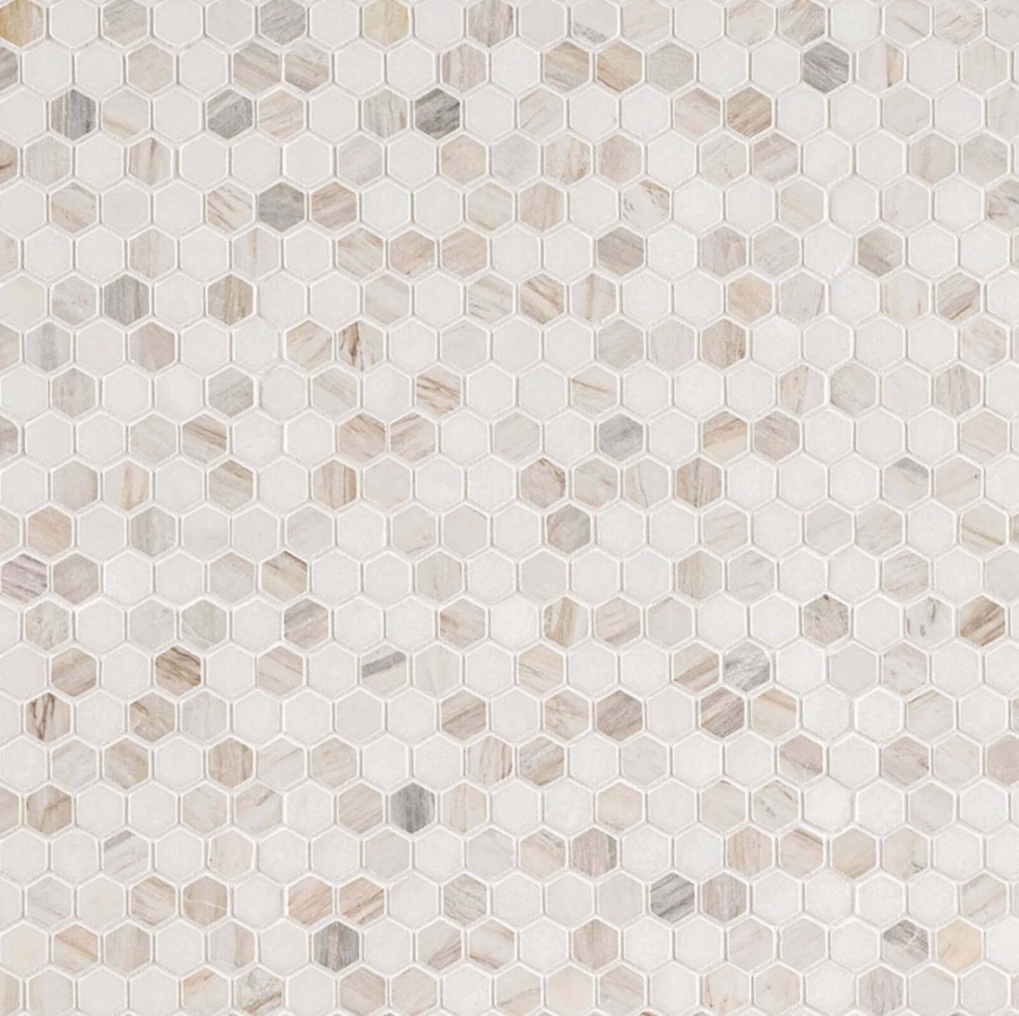 MSI 1” Angora Tibi Polished Hexagon Polished Mosaic