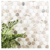MSI 1” Angora Tibi Polished Hexagon Polished Mosaic