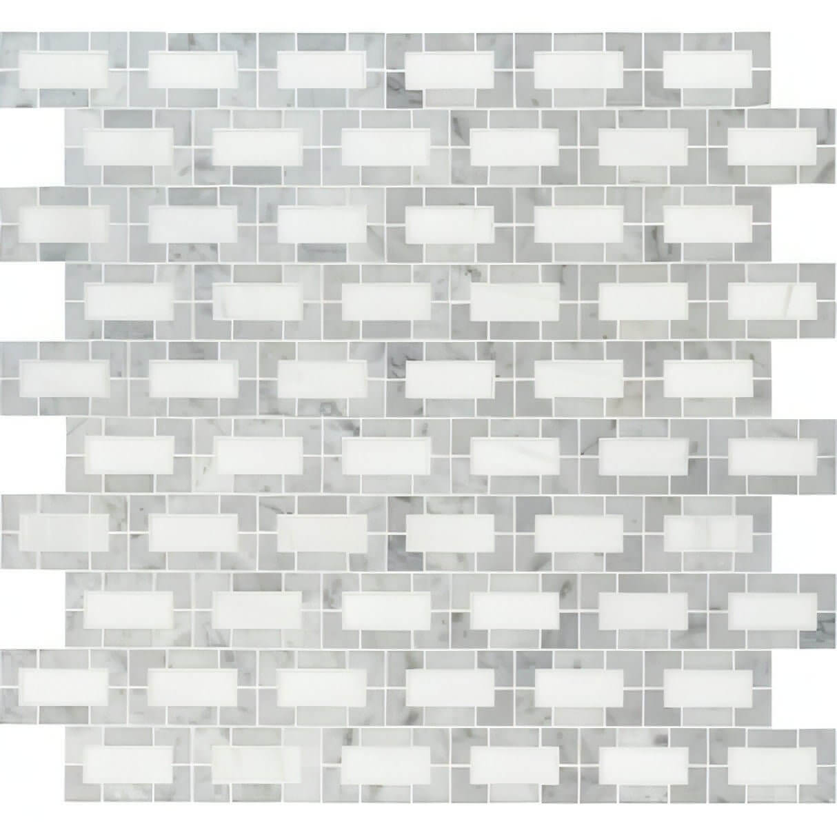 MSI 12x12 Bianco Dolomite Lynx Polished Marble Mosaic