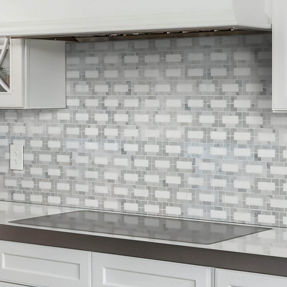 MSI 12x12 Bianco Dolomite Lynx Polished Marble Mosaic