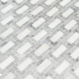 MSI 12x12 Bianco Dolomite Lynx Polished Marble Mosaic