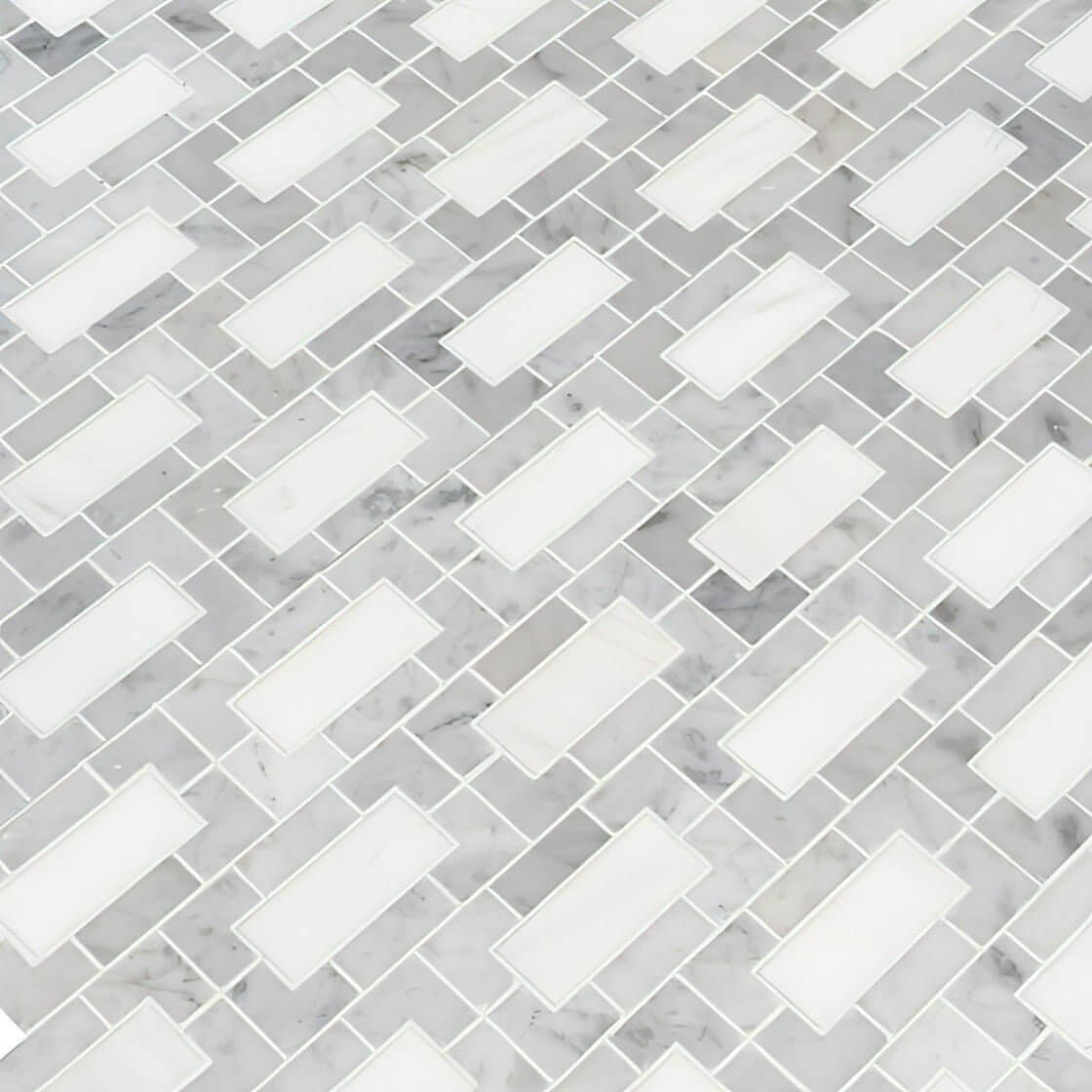 MSI 12x12 Bianco Dolomite Lynx Polished Marble Mosaic