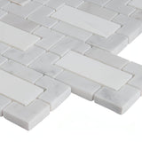 MSI 12x12 Bianco Dolomite Lynx Polished Marble Mosaic
