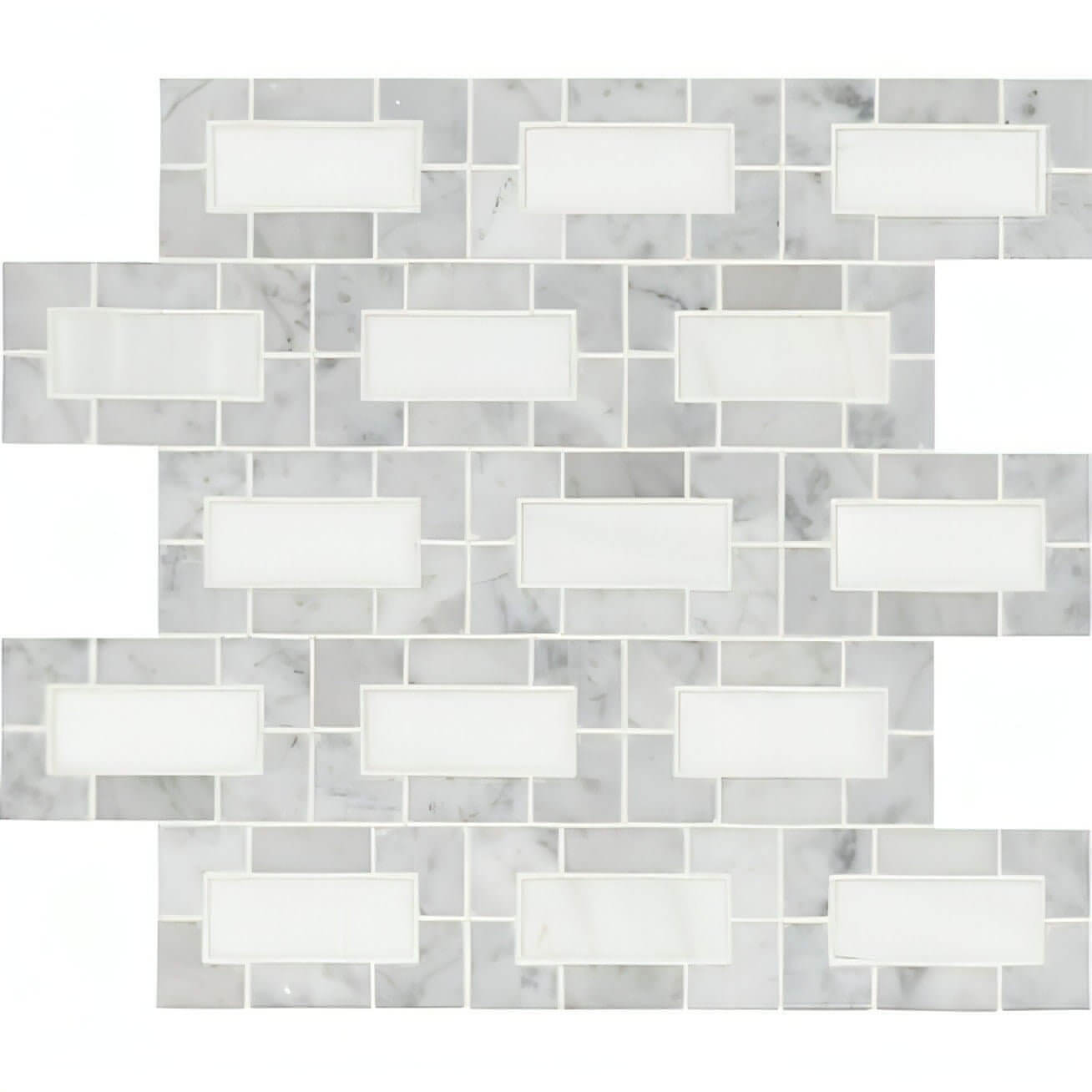 MSI 12x12 Bianco Dolomite Lynx Polished Marble Mosaic