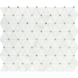 MSI 13.9x12 Bianco Dolomite Pinwheel Polished Marble Mosaic Tile
