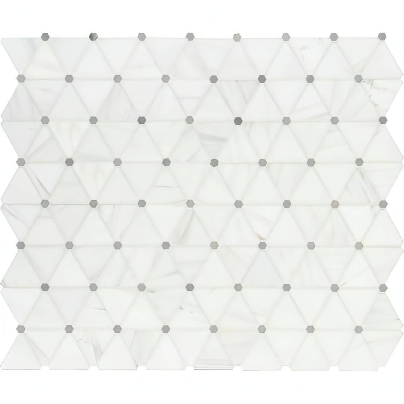 MSI 13.9x12 Bianco Dolomite Pinwheel Polished Marble Mosaic Tile