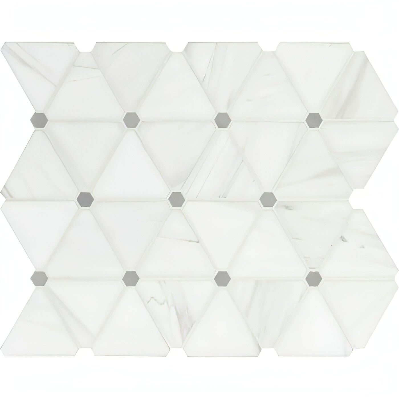 MSI 13.9x12 Bianco Dolomite Pinwheel Polished Marble Mosaic Tile