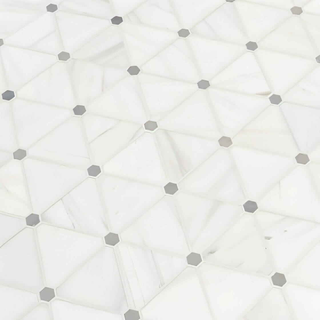 MSI 13.9x12 Bianco Dolomite Pinwheel Polished Marble Mosaic Tile