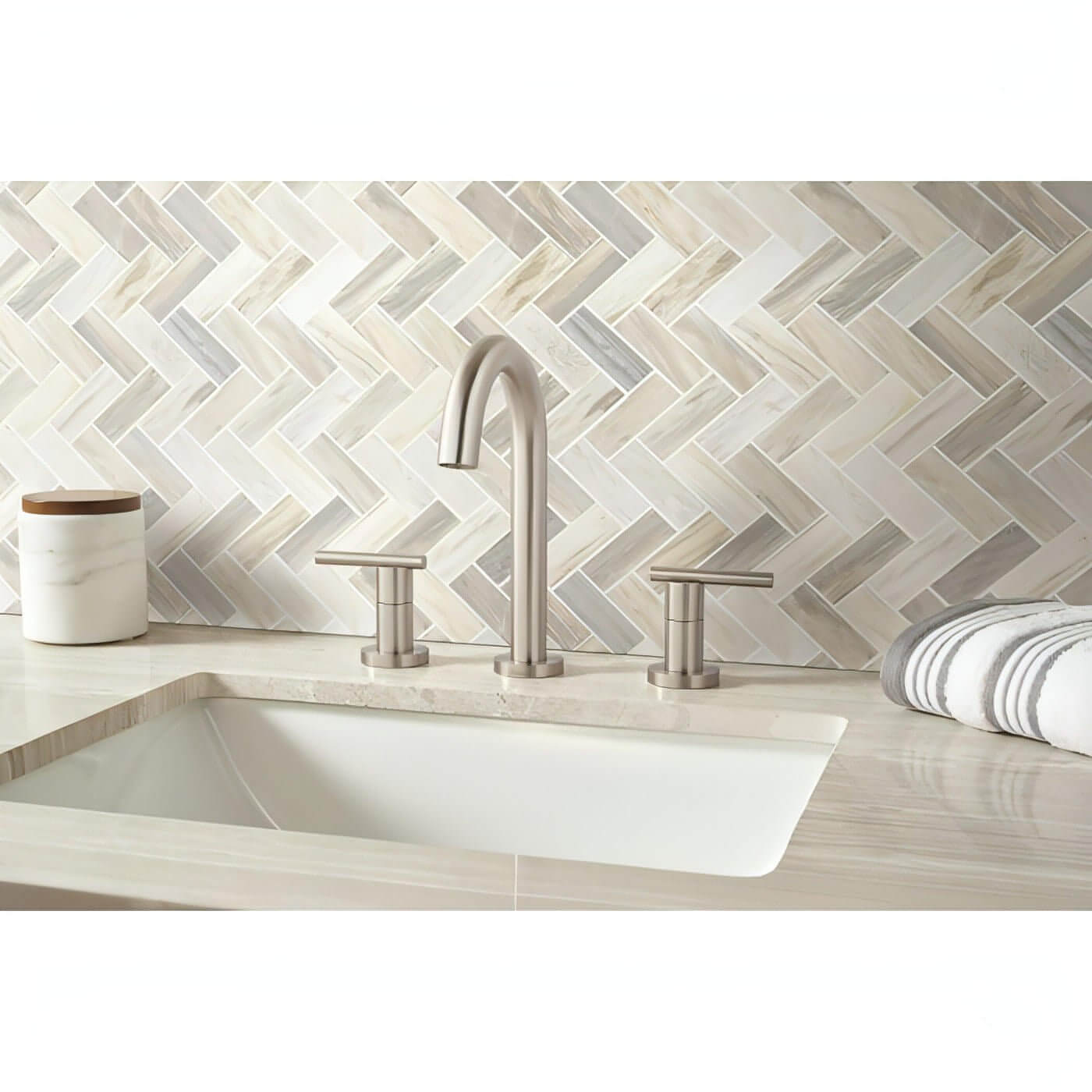 MSI 1x3 Angora Herringbone Polished
