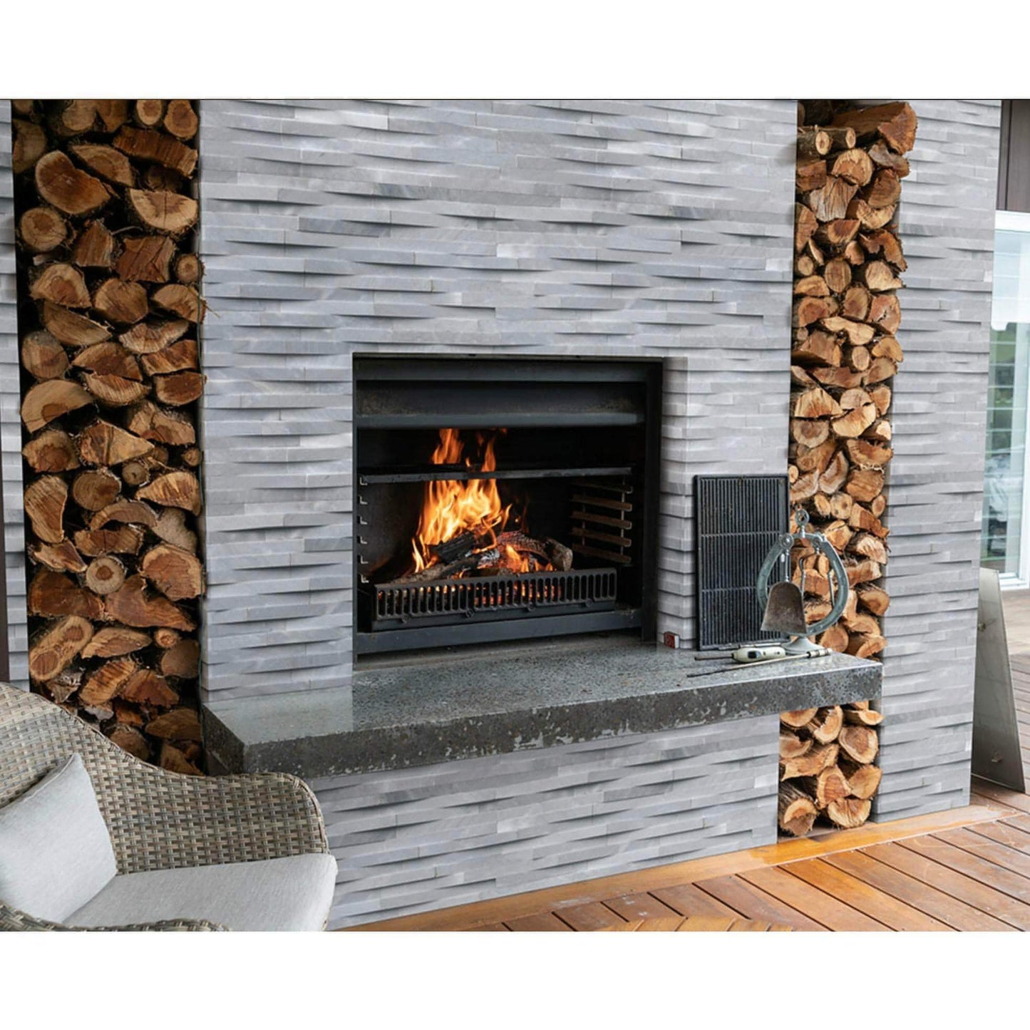 MSI 6x18 Cosmic Gray 3D Wave Stacked Stone Corner Piece