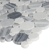 MSI Alaska Gray Pebbles 12 in. x 12 in. x 10mm Polished Marble Tile