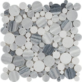 MSI Alaska Gray Pebbles 12 in. x 12 in. x 10mm Polished Marble Tile