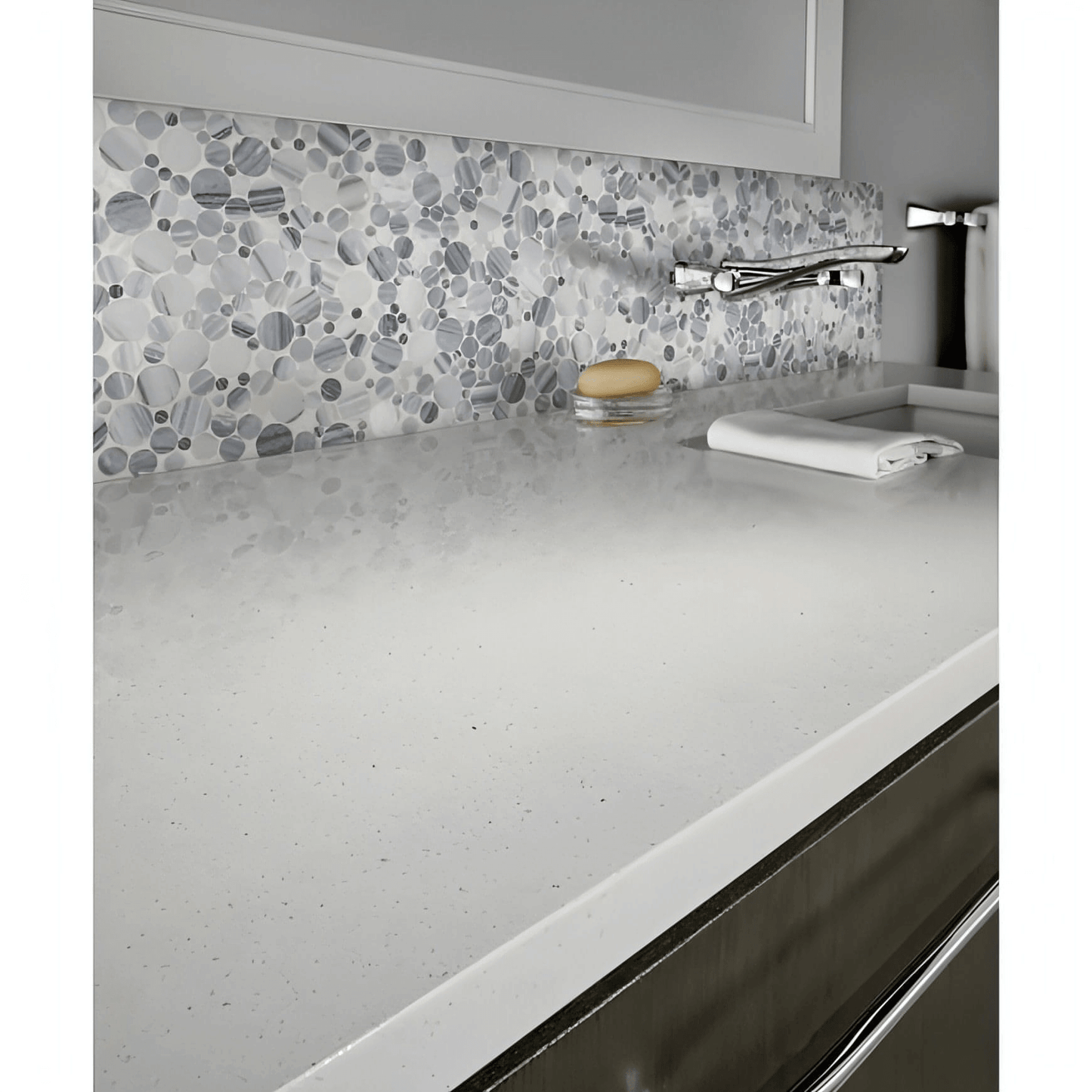MSI Alaska Gray Pebbles 12 in. x 12 in. x 10mm Polished Marble Tile