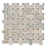 MSI Angora 12x12 Polished Basketweave Mosaic Tile