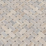 MSI Angora 12x12 Polished Basketweave Mosaic Tile