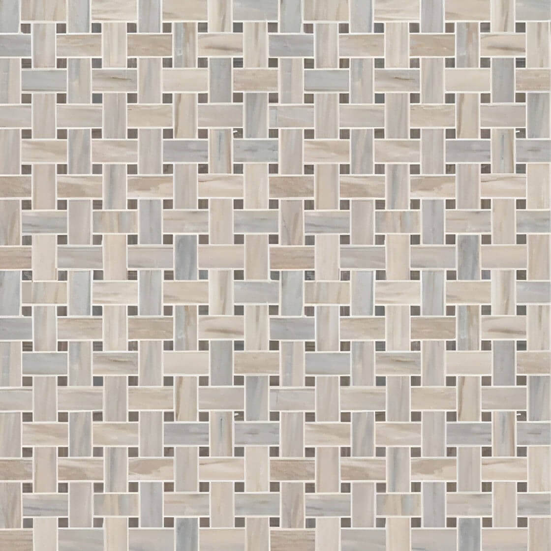 MSI Angora 12x12 Polished Basketweave Mosaic Tile