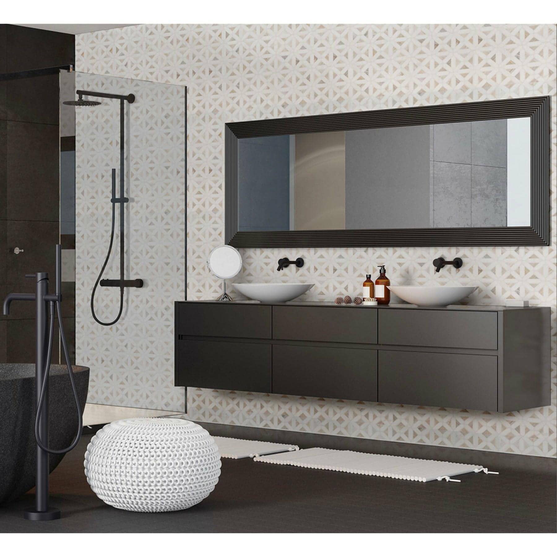 MSI Angora Geometric Pattern Polished Mosaic 12X12