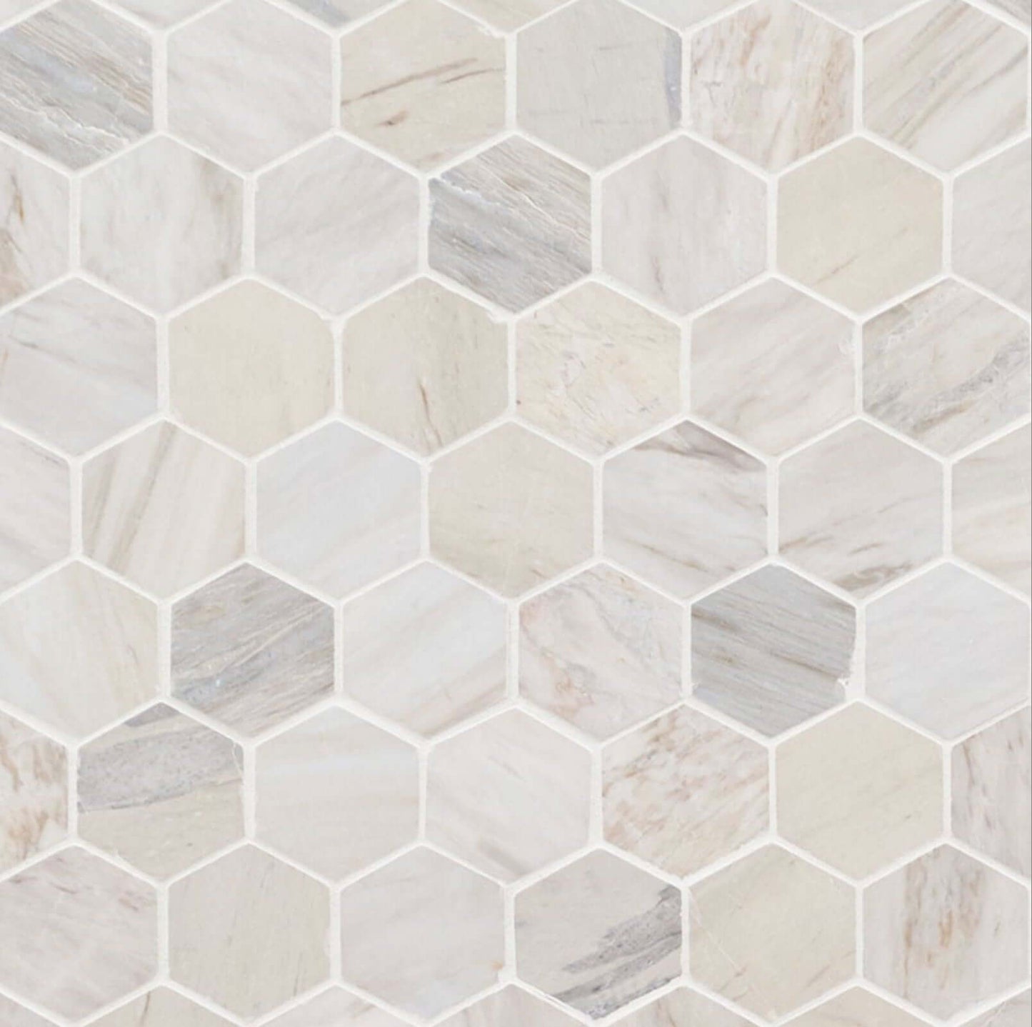 MSI Angora Polished 2" Hexagon Mosaic Tile