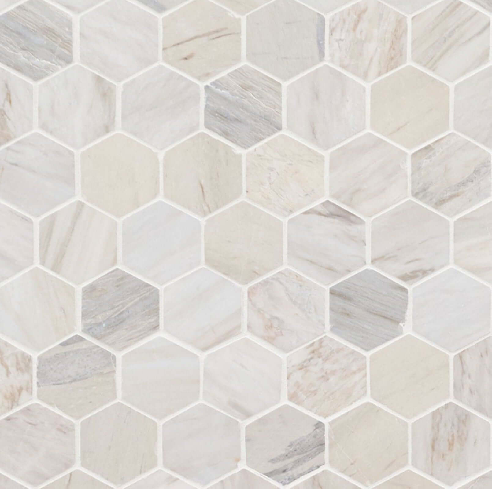 MSI Angora Polished 2" Hexagon Mosaic Tile