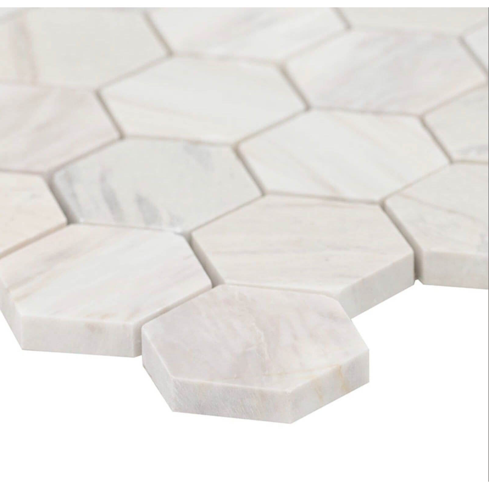 MSI Angora Polished 2" Hexagon Mosaic Tile