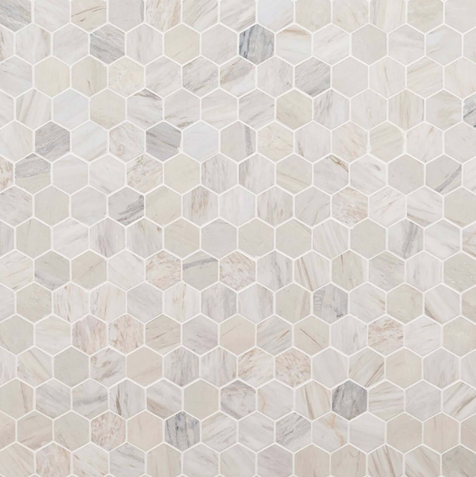 MSI Angora Polished 2" Hexagon Mosaic Tile