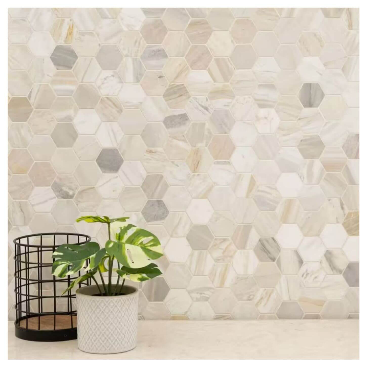 MSI Athena Gold 2" Hexagon Mosaic Tile