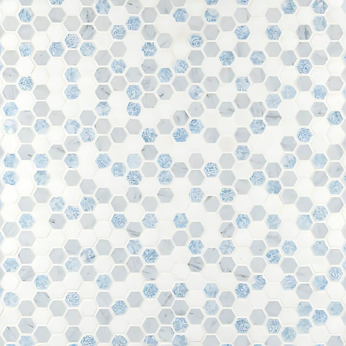 MSI Azula Hexagon 11.81x11.61 x10 mm Polished Marble Mosaic Tile