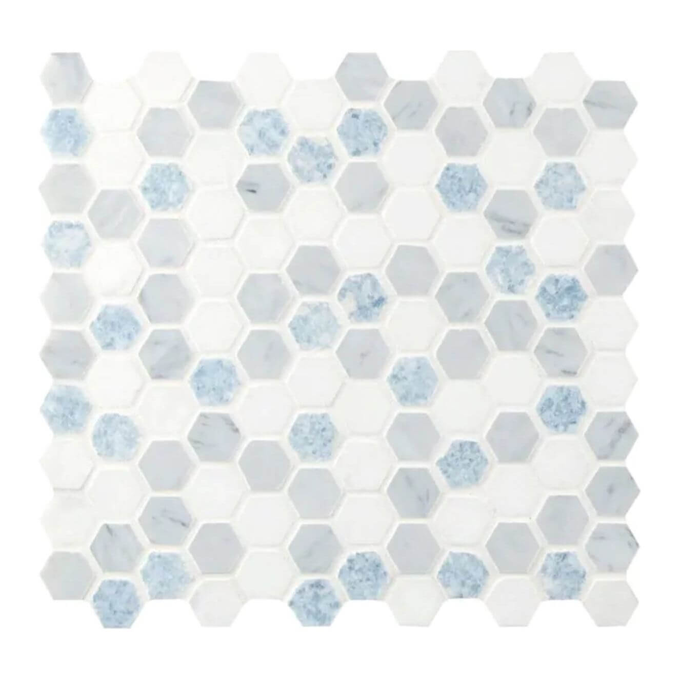 MSI Azula Hexagon 11.81x11.61 x10 mm Polished Marble Mosaic Tile