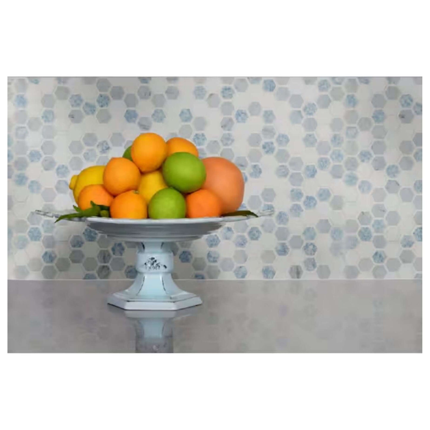 MSI Azula Hexagon 11.81x11.61 x10 mm Polished Marble Mosaic Tile
