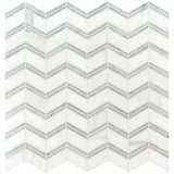 MSI Bianco Dolomite Chevron 12X12 Polished Marble Mosai