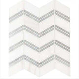 MSI Bianco Dolomite Chevron 12X12 Polished Marble Mosai