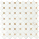 MSI Bianco Dolomite Crema Dotty Polished Marble Mosaic