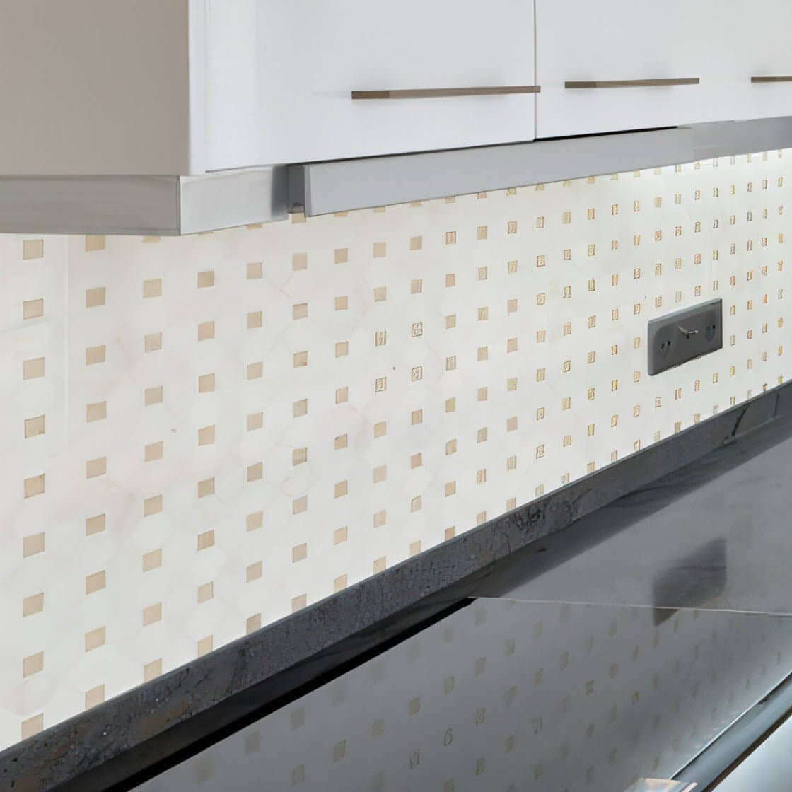 MSI Bianco Dolomite Crema Dotty Polished Marble Mosaic