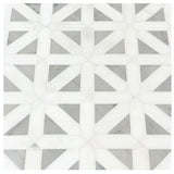 MSI Bianco Dolomite Geometrica 12x12 x10mm Polished Marble Mosaic Tile