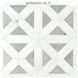 MSI Bianco Dolomite Geometrica 12x12 x10mm Polished Marble Mosaic Tile