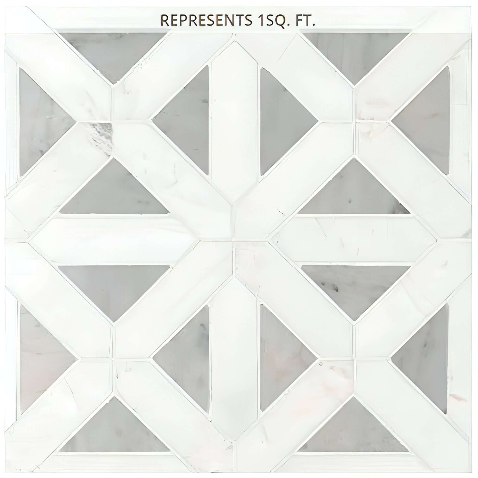 MSI Bianco Dolomite Geometrica 12x12 x10mm Polished Marble Mosaic Tile