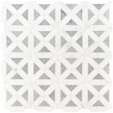 MSI Bianco Dolomite Geometrica 12x12 x10mm Polished Marble Mosaic Tile