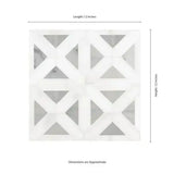 MSI Bianco Dolomite Geometrica 12x12 x10mm Polished Marble Mosaic Tile