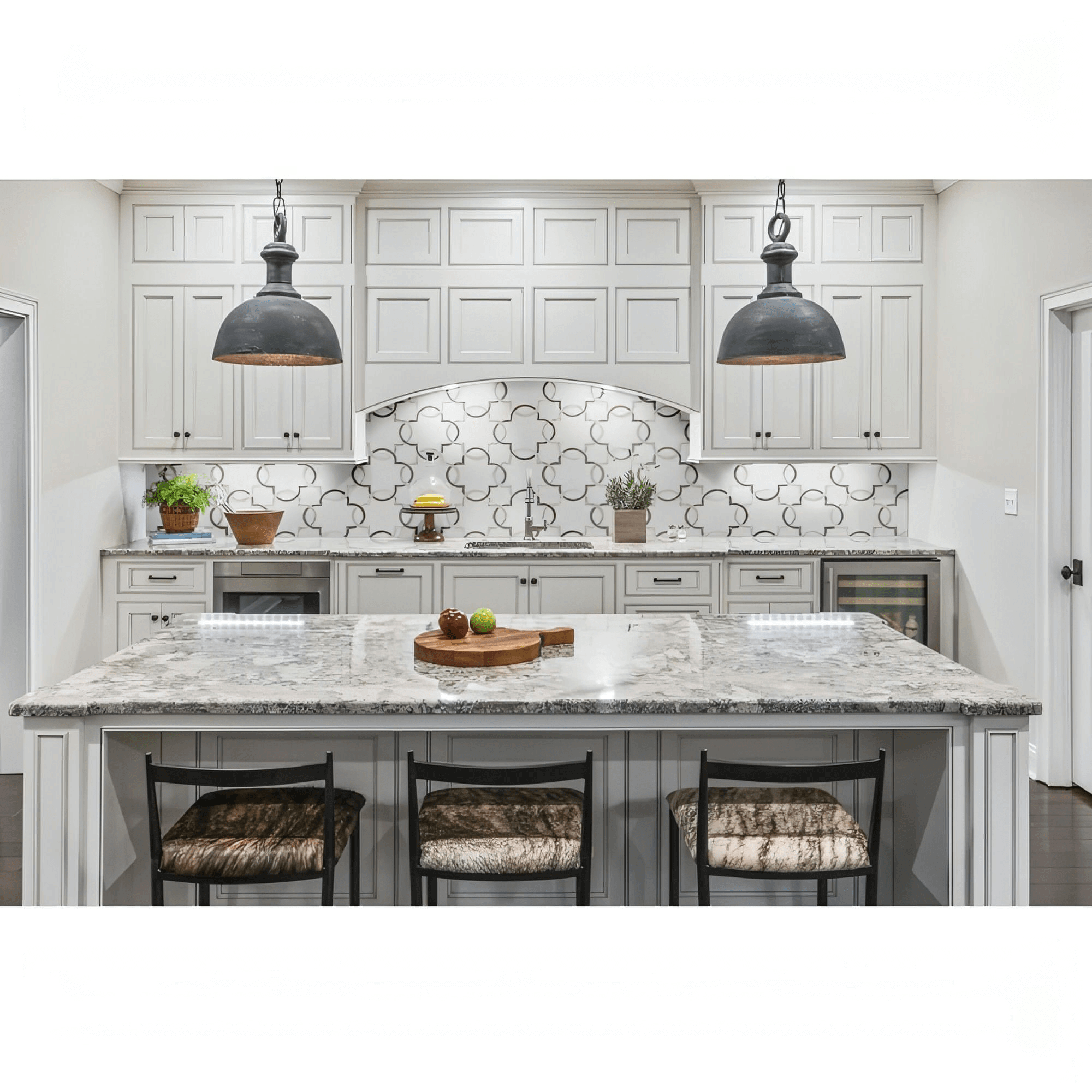 MSI Bianco Quatrefoil 12 in. x 12 in. x 10mm Polished Marble Mesh-Mounted Mosaic Tile