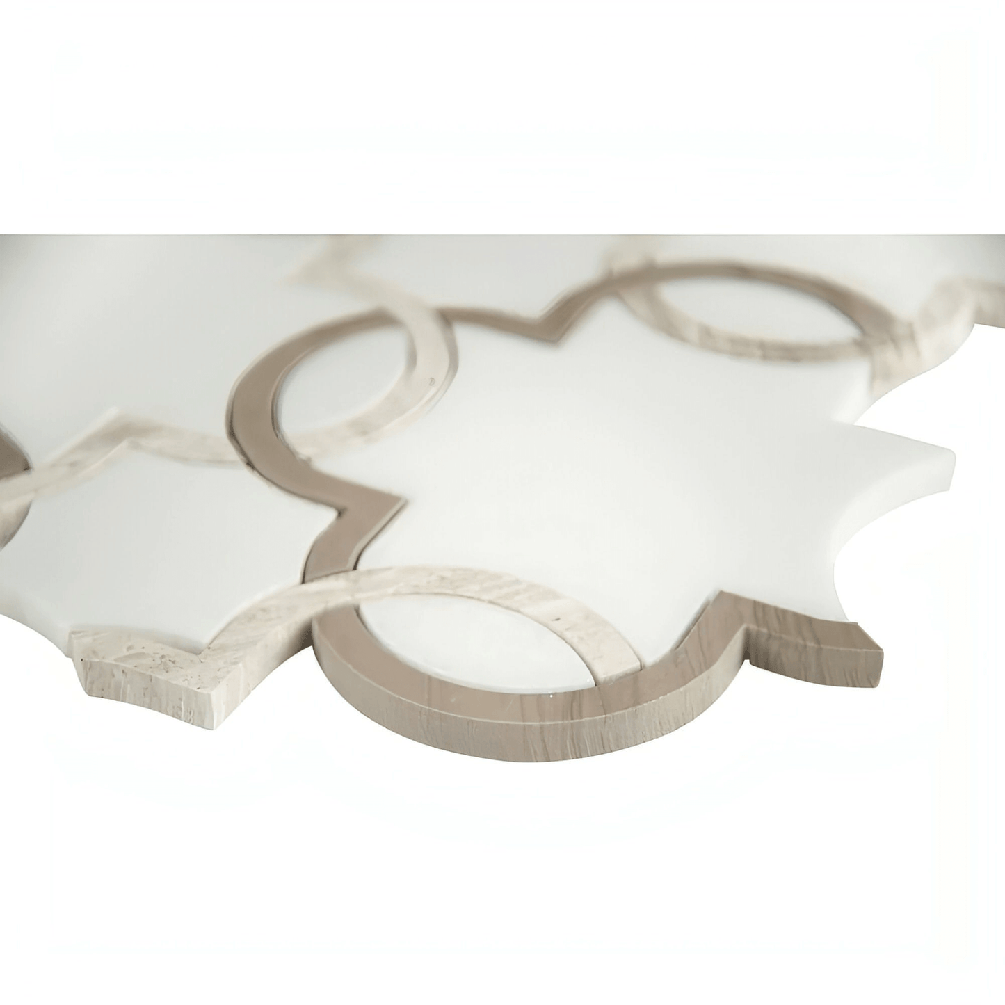 MSI Bianco Quatrefoil 12 in. x 12 in. x 10mm Polished Marble Mesh-Mounted Mosaic Tile