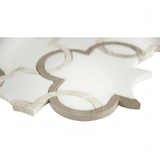 MSI Bianco Quatrefoil 12 in. x 12 in. x 10mm Polished Marble Mesh-Mounted Mosaic Tile
