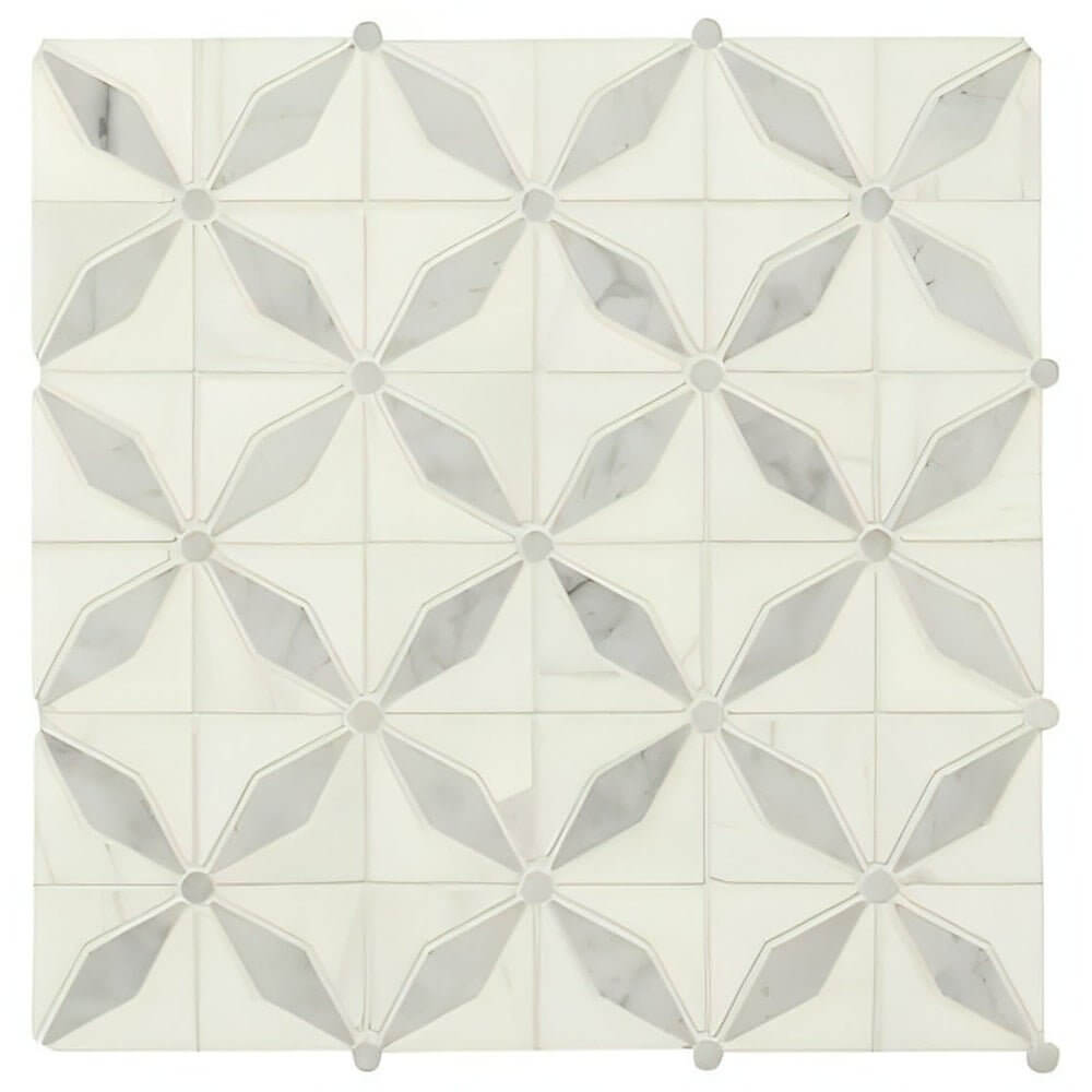 MSI Bianco Starlite 12x12 Polished Marble Mosaic Tile