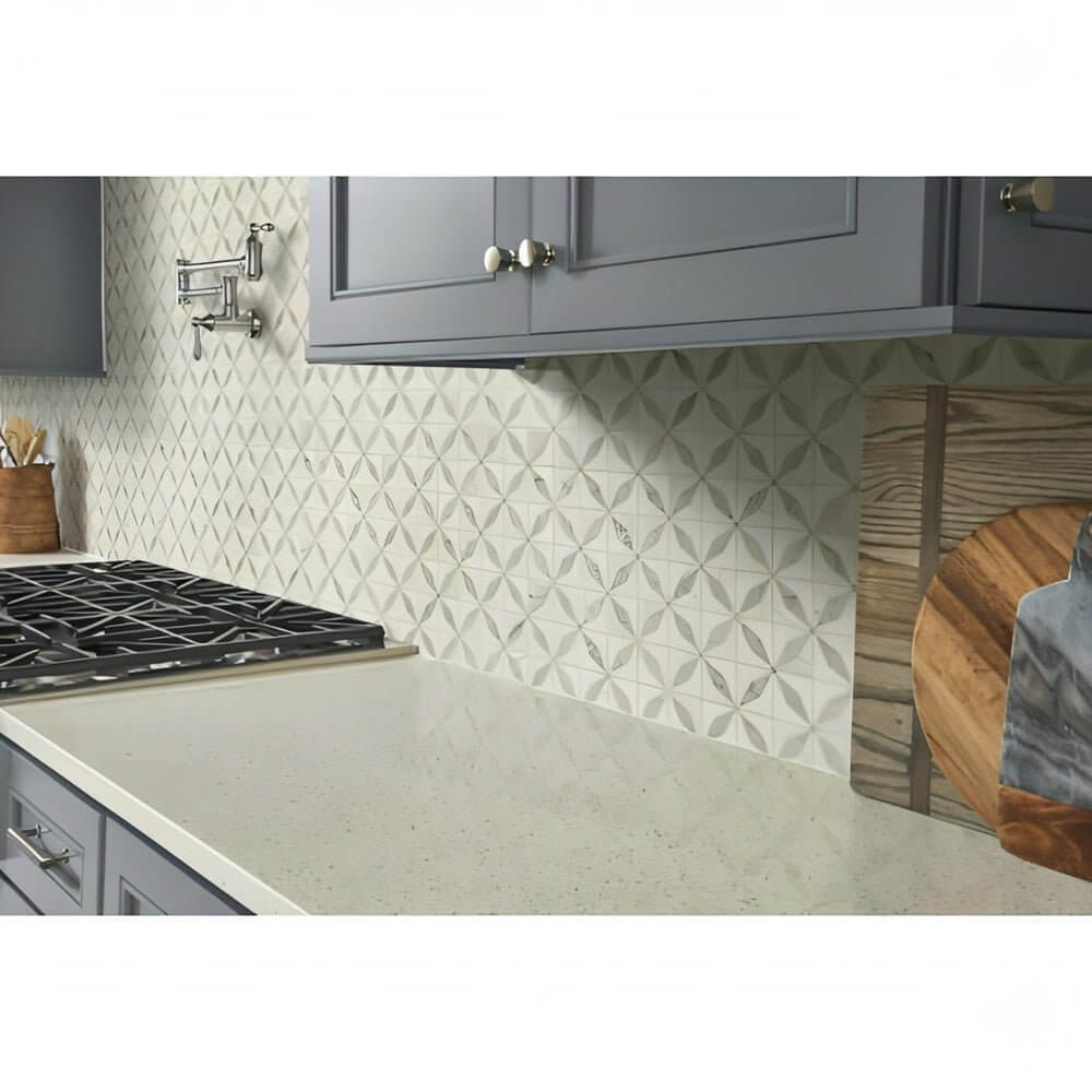MSI Bianco Starlite 12x12 Polished Marble Mosaic Tile