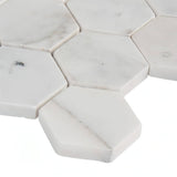 MSI Calacatta Cressa 2" Hexagon 12x12x 10mm Honed Marble Mosaic