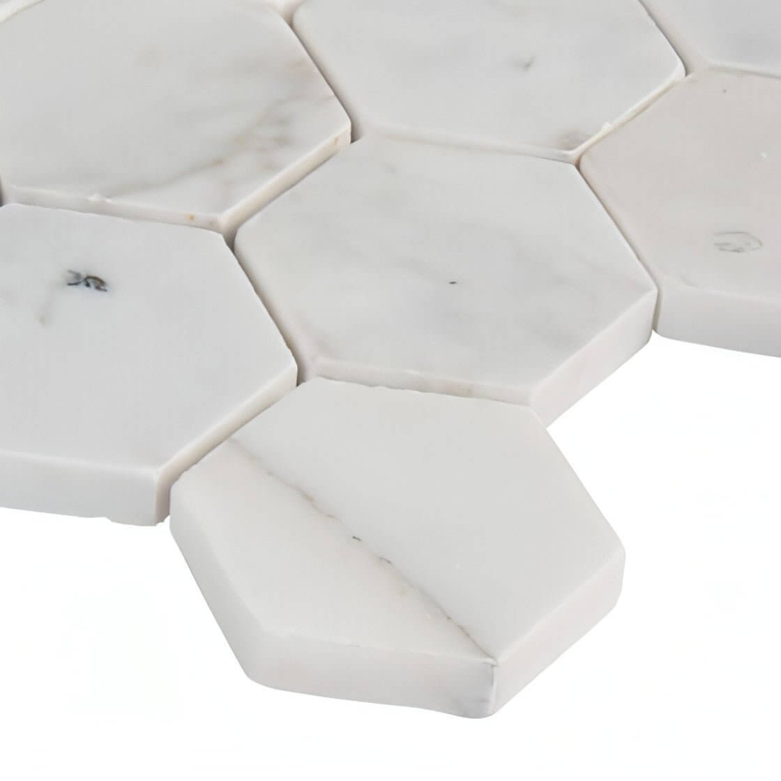 MSI Calacatta Cressa 2" Hexagon 12x12x 10mm Honed Marble Mosaic