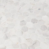 MSI Calacatta Cressa 2" Hexagon 12x12x 10mm Honed Marble Mosaic